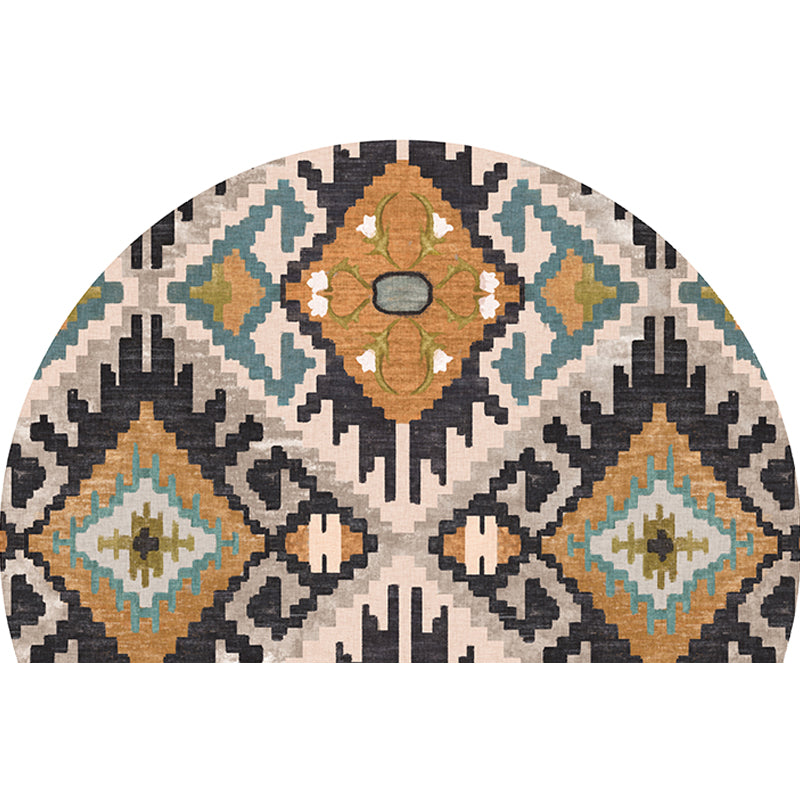 Avtoit | Moroccan tribal floral pattern rug multicolored polyester rug machine washable pet friendly non-slip doormat for the living room