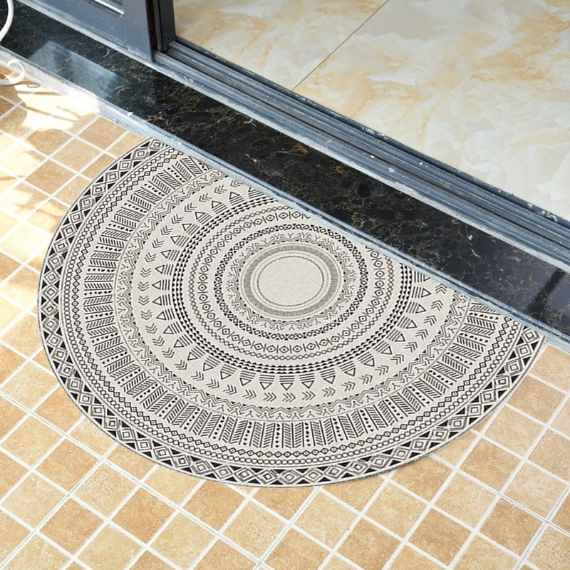 Avtoit | Moroccan tribal floral pattern rug multicolored polyester rug machine washable pet friendly non-slip doormat for the living room