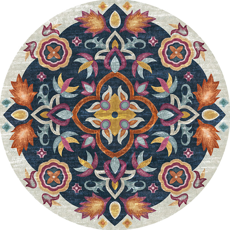 Avtoit | Unique Flower Pattern Rug Colorful Moroccan Rug Polyester Pet Friendly Non-Slip Back Washable Rug for the Living Room