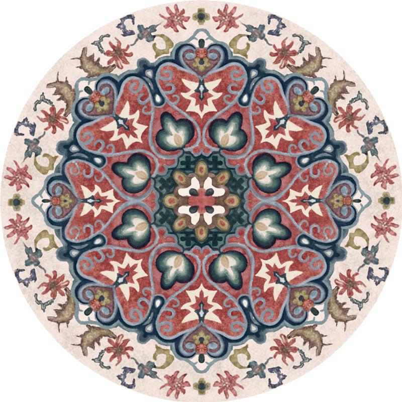 Avtoit | Unique Flower Pattern Rug Colorful Moroccan Rug Polyester Pet Friendly Non-Slip Back Washable Rug for the Living Room