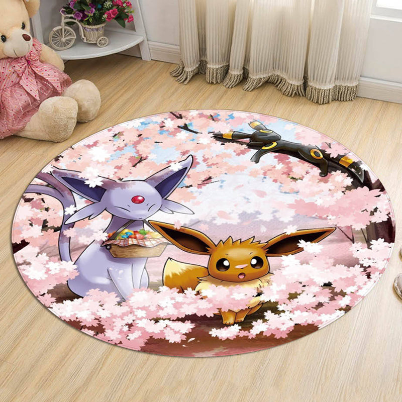 Avtoit | Kids Cartoon Character Pattern Carpet Multicolored Polyester Carpet Washable Pet Friendly Non-slip Rug for the Children's Room