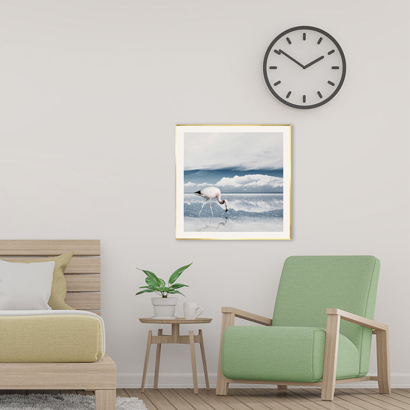 Avtoit | Lake and Flamingo Painting Tropical Style Canvas Wall Print, Multiple Sizes