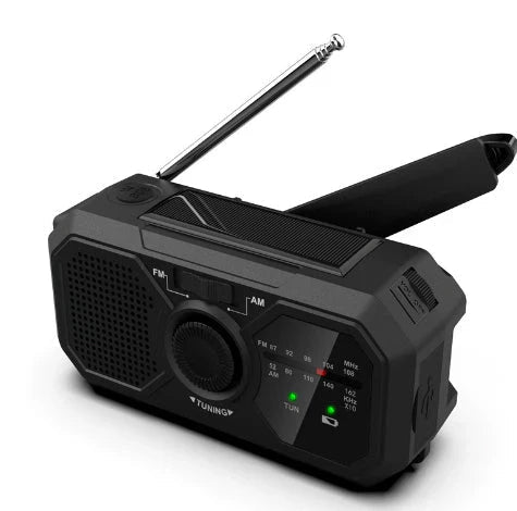 Avtoit | Portable emergency radio with solar panel and hand crank – FM/AM reception and power bank function