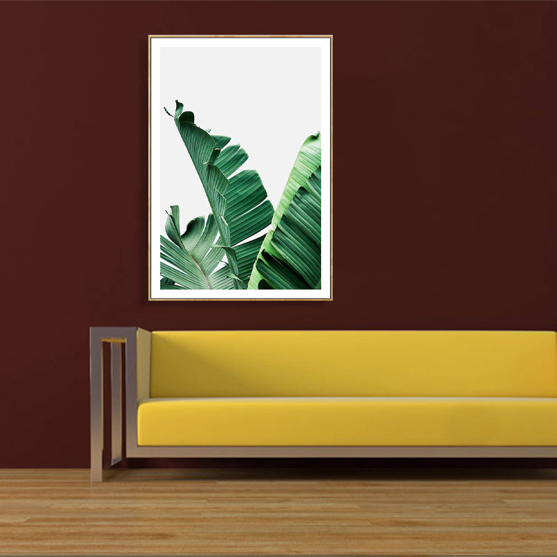 Avtoit | Green Banana Leaf Canvas Art Textured Tropical Bedroom Wall Decor, Different Size