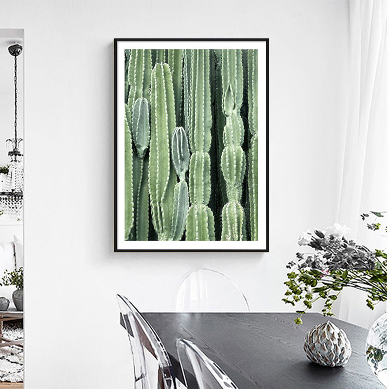 Avtoit | Cactus Signs Soft Color Canvas Wall Art Print Texture, Multiple Size Options