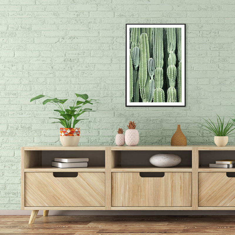 Avtoit | Cactus Signs Soft Color Canvas Wall Art Print Texture, Multiple Size Options