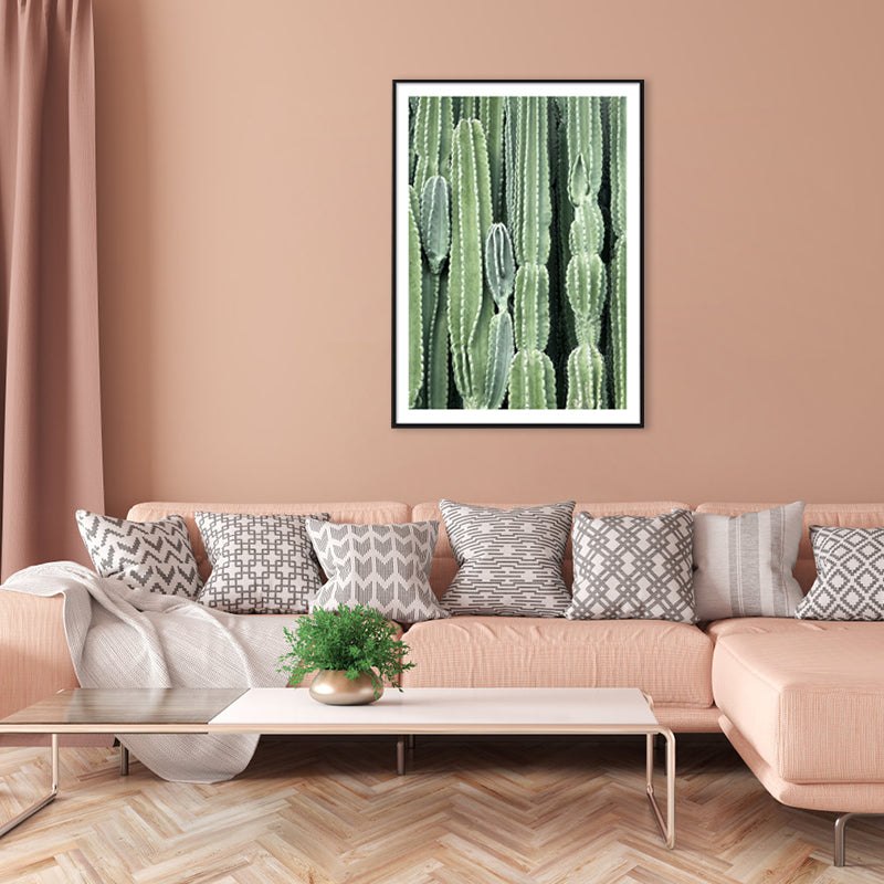 Avtoit | Cactus Signs Soft Color Canvas Wall Art Print Texture, Multiple Size Options