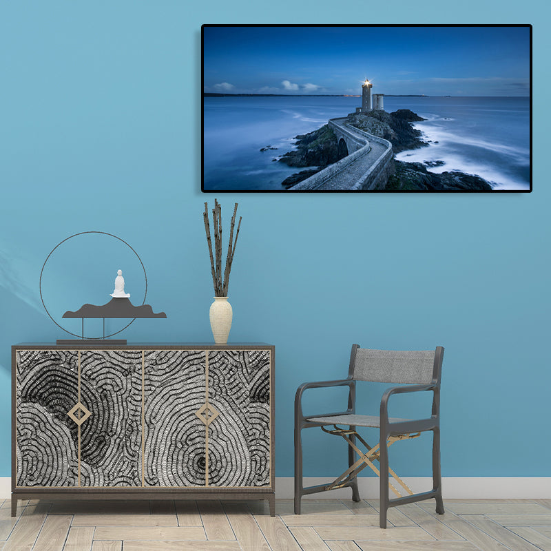 Avtoit | Light Color Sea View Painting Texture Wall Decoration Print for Guest Accommodations, Multiple Sizes