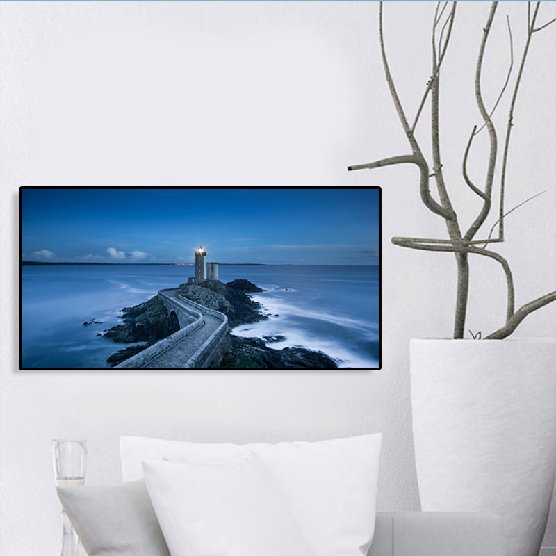 Avtoit | Light Color Sea View Painting Texture Wall Decoration Print for Guest Accommodations, Multiple Sizes