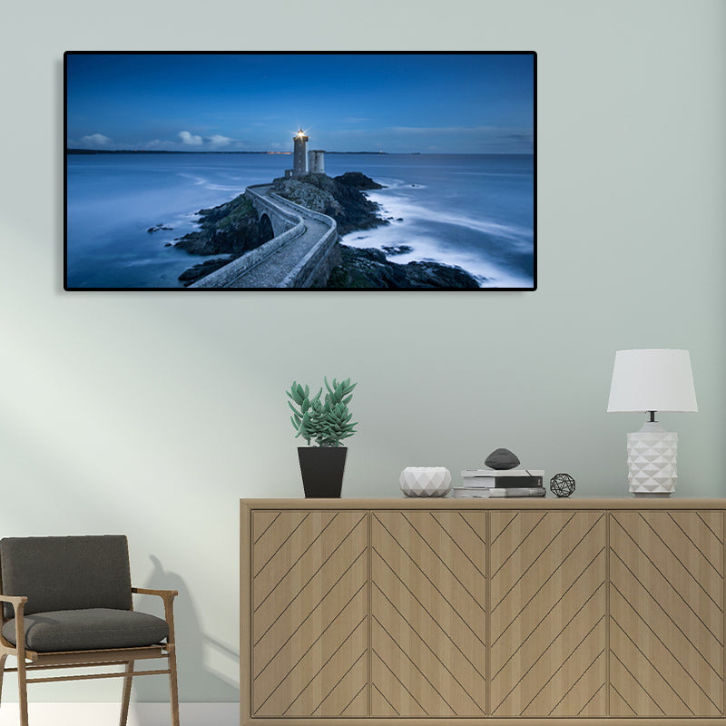 Avtoit | Light Color Sea View Painting Texture Wall Decoration Print for Guest Accommodations, Multiple Sizes