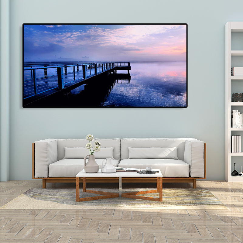 Avtoit | Light Color Sea View Painting Texture Wall Decoration Print for Guest Accommodations, Multiple Sizes