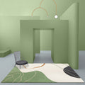 Avtoit | Simple Multicolor Modernist Carpet Polyester Abstract Rug Washable Pet Friendly Non-Slip Carpet for Living Room