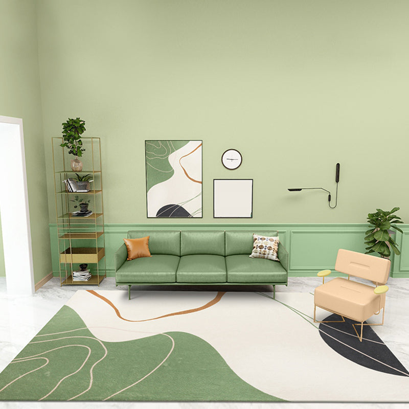 Avtoit | Simple Multicolor Modernist Carpet Polyester Abstract Rug Washable Pet Friendly Non-Slip Carpet for Living Room