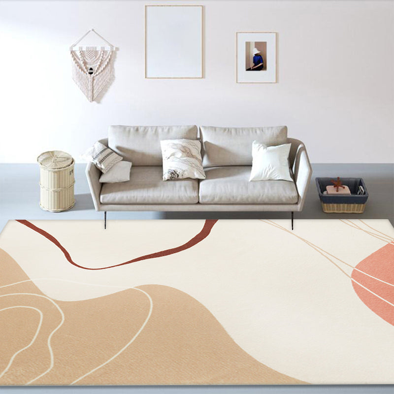 Avtoit | Simple Multicolor Modernist Carpet Polyester Abstract Rug Washable Pet Friendly Non-Slip Carpet for Living Room