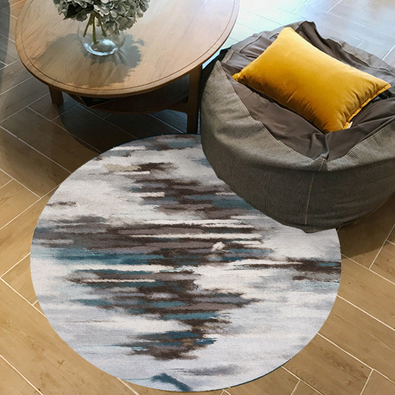Avtoit | Funky Contemporary Rug Multicolored Watercolor and Swirl Stripe Pattern Rug Pet Friendly Non-Slip Washable Rug for the Home Office