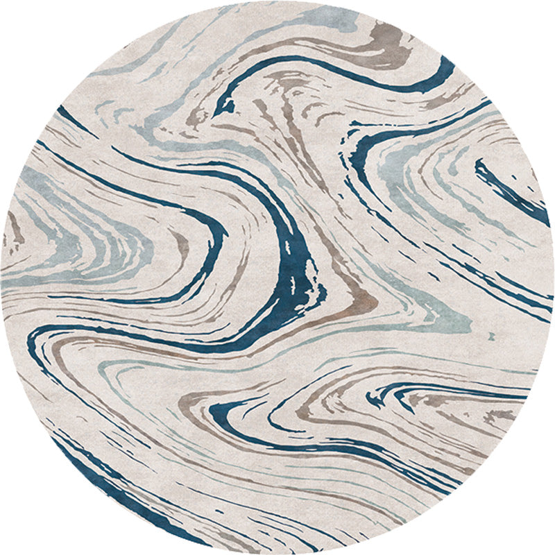 Avtoit | Funky Contemporary Rug Multicolored Watercolor and Swirl Stripe Pattern Rug Pet Friendly Non-Slip Washable Rug for the Home Office