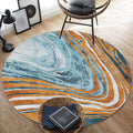 Avtoit | Funky Contemporary Rug Multicolored Watercolor and Swirl Stripe Pattern Rug Pet Friendly Non-Slip Washable Rug for the Home Office