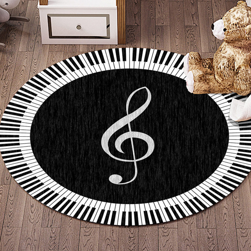 Avtoit | Multicolor Flowers Pattern Rug with Star and Heart Polyester Kids Rug Washable Non-Slip Pet-Friendly Rug for Children's Room