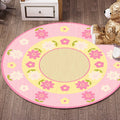 Avtoit | Multicolor Flowers Pattern Rug with Star and Heart Polyester Kids Rug Washable Non-Slip Pet-Friendly Rug for Children's Room