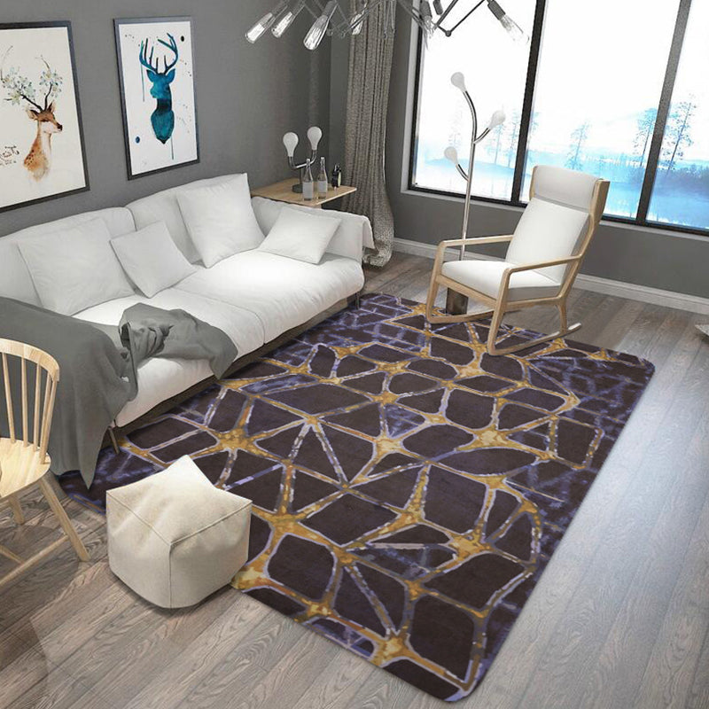 Avtoit | Oriental abstract carpet multicolored polyester carpet washable pet-friendly non-slip carpet for living room