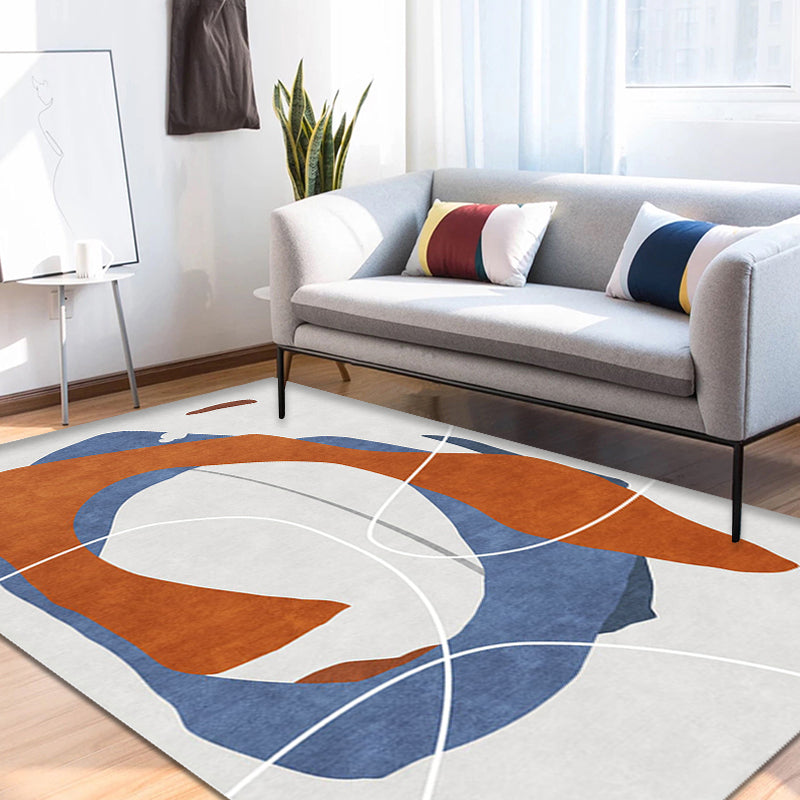 Avtoit | Creative Multicolor Modernist Carpet Polyester Abstract Carpet Washable Pet-Friendly Non-Slip Rug for Living Room