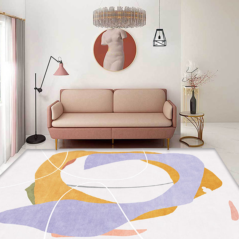 Avtoit | Creative Multicolor Modernist Carpet Polyester Abstract Carpet Washable Pet-Friendly Non-Slip Rug for Living Room