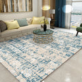 Avtoit | Shabby Chic Tribal Pattern Carpet Blue Polyester Carpet Washable Pet-Friendly Non-Slip Carpet for the Living Room