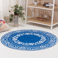 Avtoit | Vintage Floral Pattern Carpet Blue and Black Polyester Carpet Washable Pet-Friendly Non-Slip Carpet for Living Room