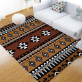 Avtoit | Stamm Geometric Pattern Carpet Brown and Green Polyester Carpet Washable Pet Friendly Non-Slip Carpet for Living Room