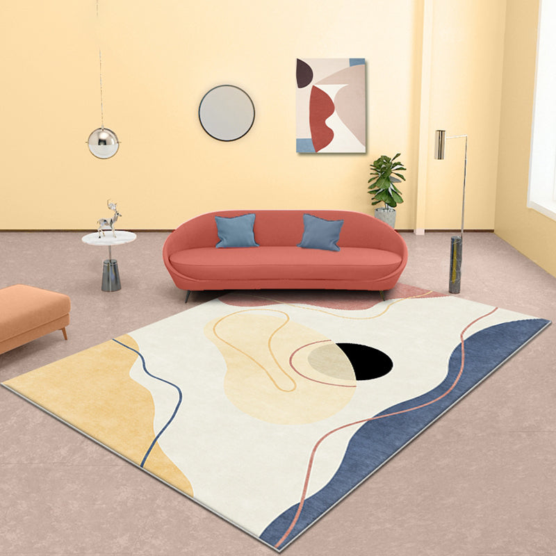 Avtoit | Multicolor Abstract Rug Polyester Modern Rug Washable Non-Slip Pet-Friendly Rug for the Living Room