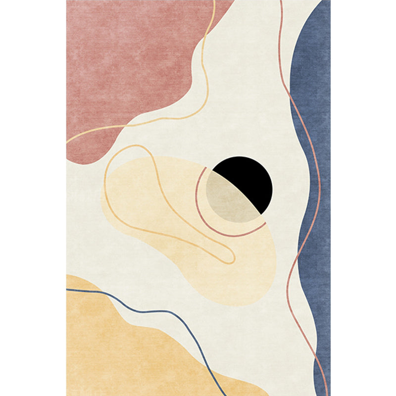 Avtoit | Multicolor Abstract Rug Polyester Modern Rug Washable Non-Slip Pet-Friendly Rug for the Living Room