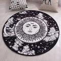 Avtoit | Moroccan floral pattern rug with moon black and red polyester rug machine washable pet-friendly non-slip rug for the living room
