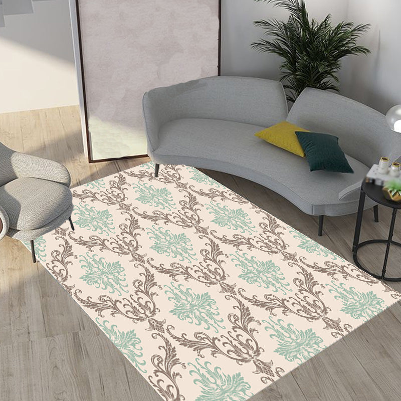 Avtoit | Moroccan geometric pattern rug in orange and brown, polyester rug, washable, pet-friendly, non-slip, area rug for the living room