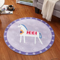 Avtoit | Multicolor Animal Pattern Rug Polyester Kids Rug Washable Non-Slip Pet-Friendly Rug for Children's Room
