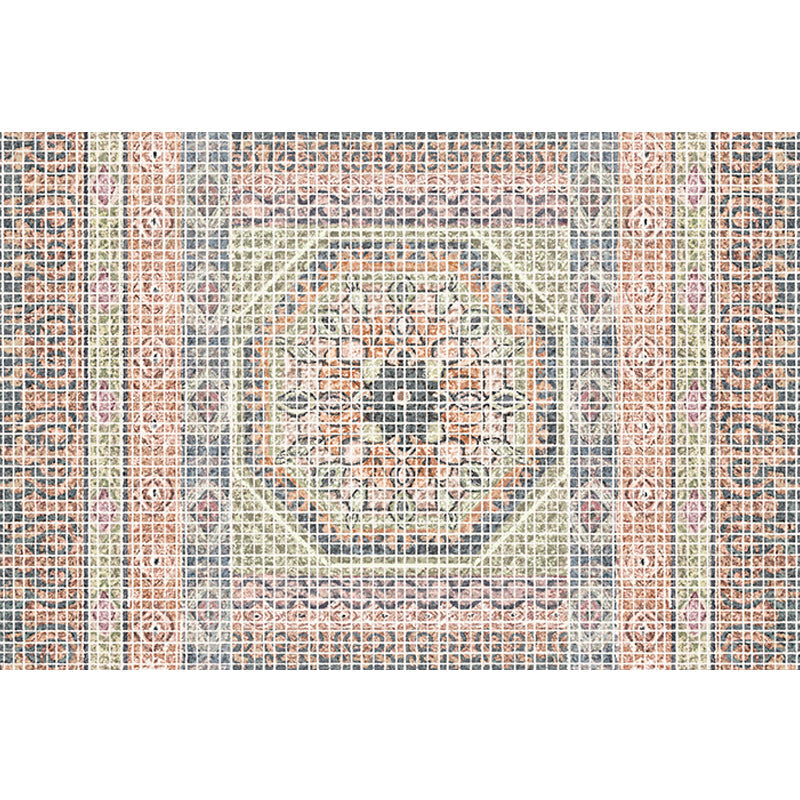 Avtoit | Bohemian striped patterned rug with flowers Multicolored Polyester rug Machine washable non-slip back rug for living room