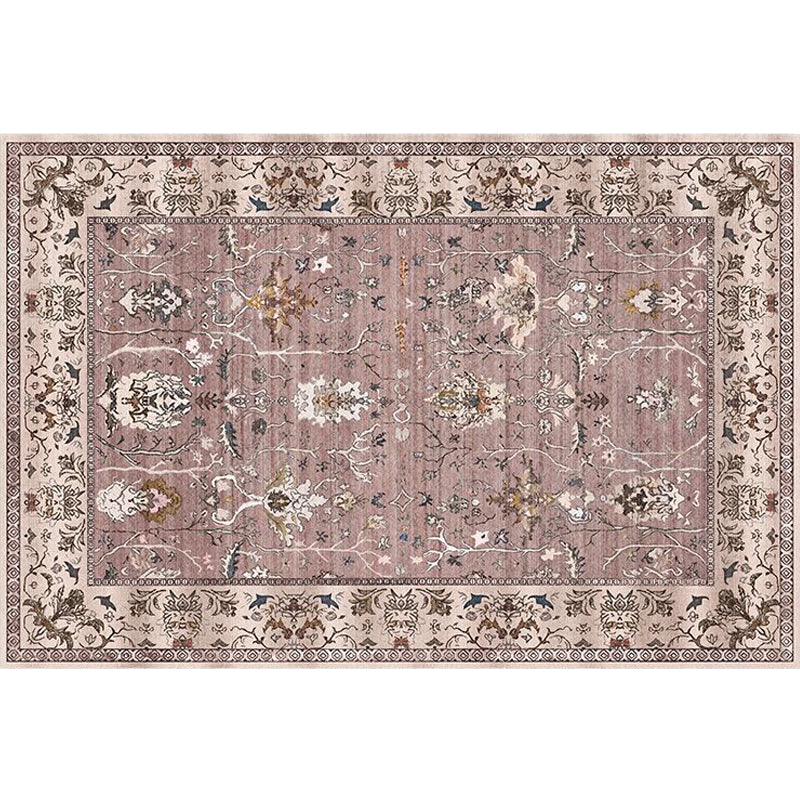 Avtoit | Bohemian striped patterned rug with flowers Multicolored Polyester rug Machine washable non-slip back rug for living room