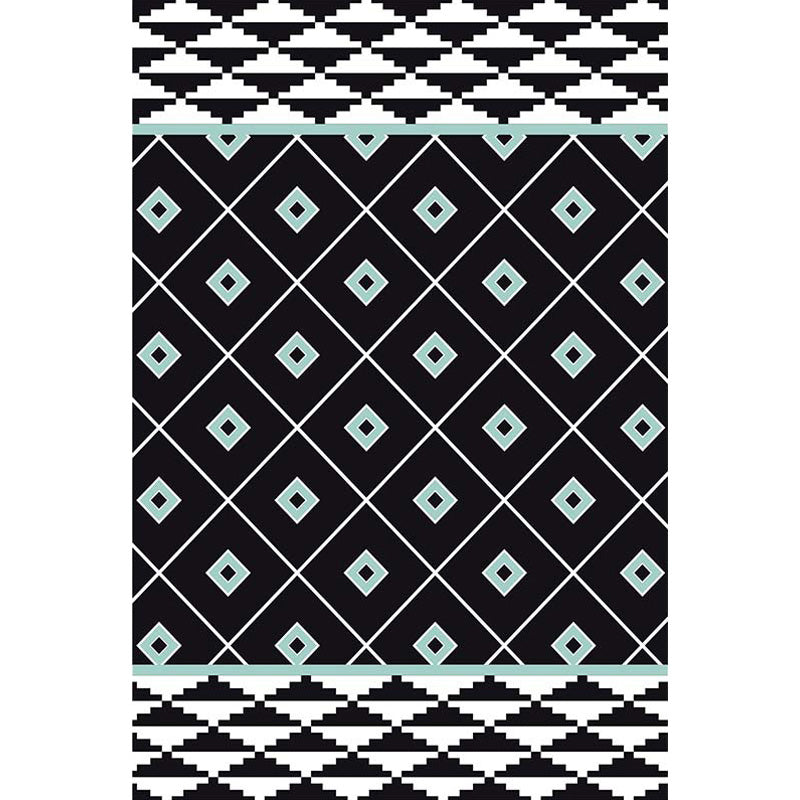 Avtoit | Southwest Tribal Geometric Pattern Rug Multicolor Polyester Rug Washable Pet-Friendly Non-Slip Rug for Living Room