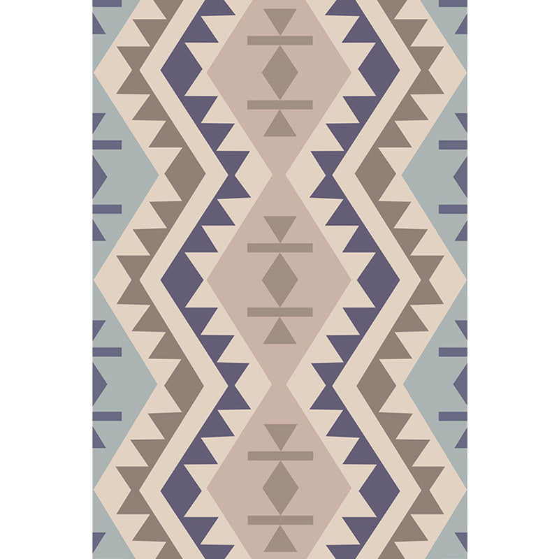 Avtoit | Southwest Tribal Geometric Pattern Rug Multicolor Polyester Rug Washable Pet-Friendly Non-Slip Rug for Living Room
