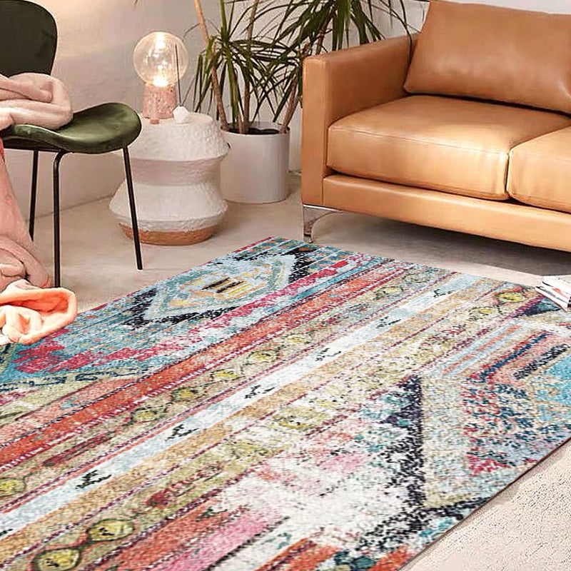 Avtoit | Bohemian Tribal Pattern Rug More Colors Polyester Rug Machine Washable Non-Slip Back Rug for Living Room