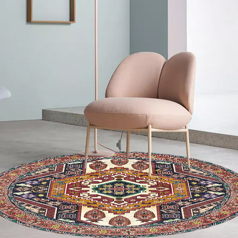 Avtoit | Unique Tribal Diamond Pattern Rug Multicolored Moroccan Rug Polyester Pet-Friendly Non-Slip Back Washing Machine Safe Rug for the Living Room