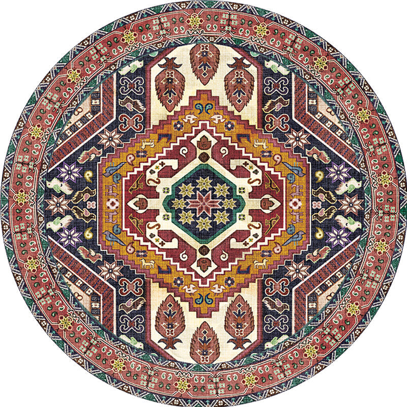 Avtoit | Unique Tribal Diamond Pattern Rug Multicolored Moroccan Rug Polyester Pet-Friendly Non-Slip Back Washing Machine Safe Rug for the Living Room