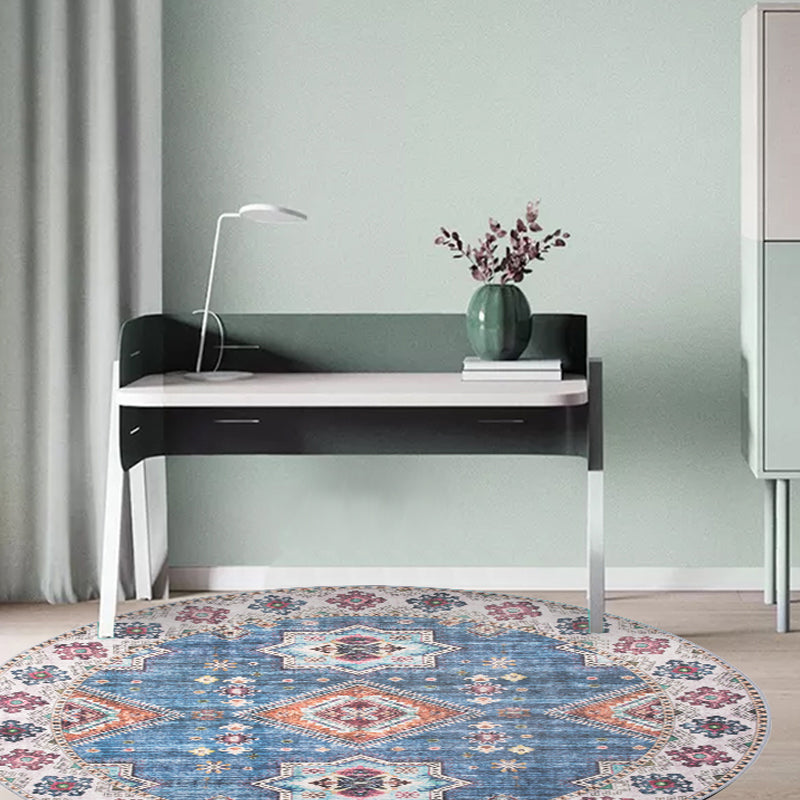 Avtoit | Unique Tribal Diamond Pattern Rug Multicolored Moroccan Rug Polyester Pet-Friendly Non-Slip Back Washing Machine Safe Rug for the Living Room
