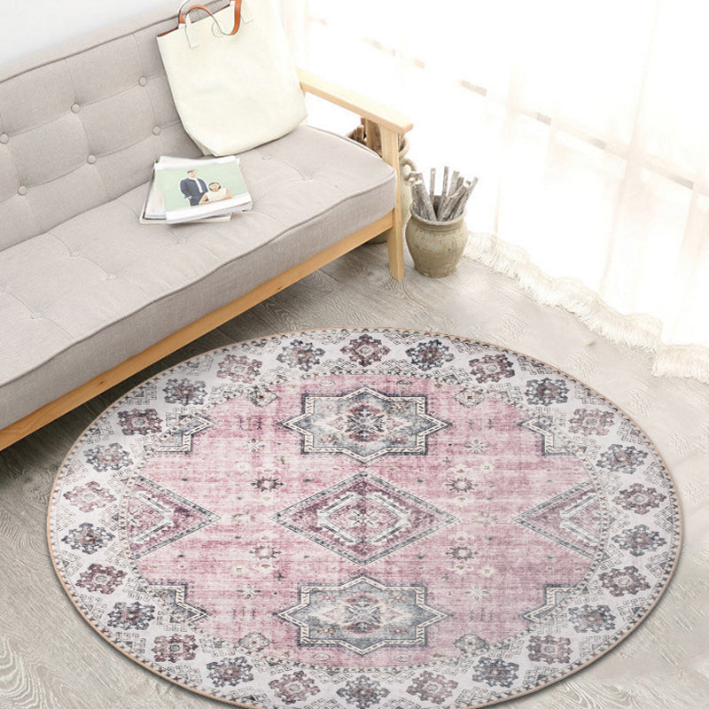 Avtoit | Unique Tribal Diamond Pattern Rug Multicolored Moroccan Rug Polyester Pet-Friendly Non-Slip Back Washing Machine Safe Rug for the Living Room
