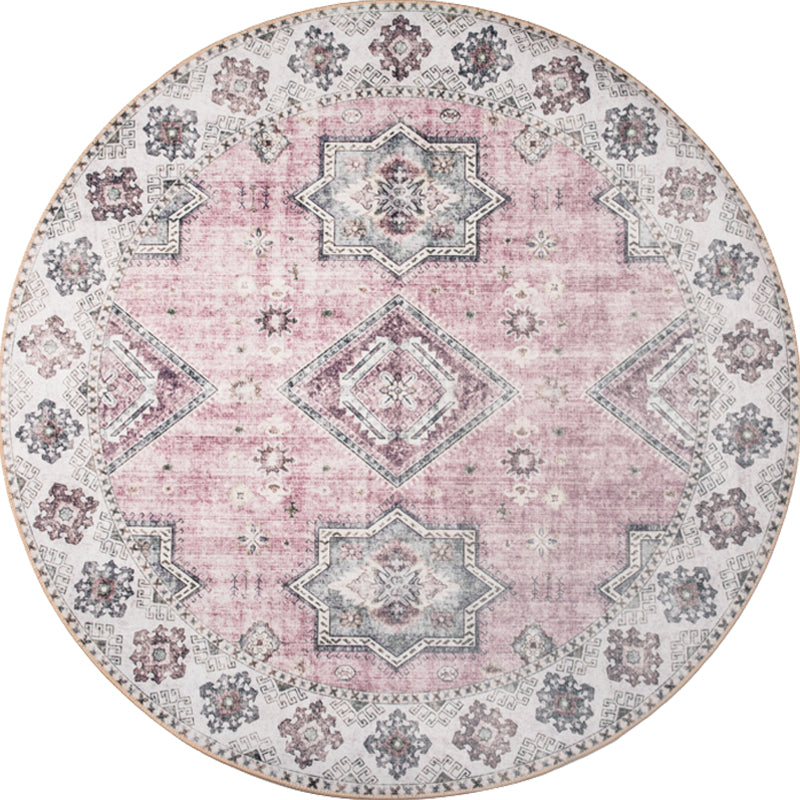Avtoit | Unique Tribal Diamond Pattern Rug Multicolored Moroccan Rug Polyester Pet-Friendly Non-Slip Back Washing Machine Safe Rug for the Living Room