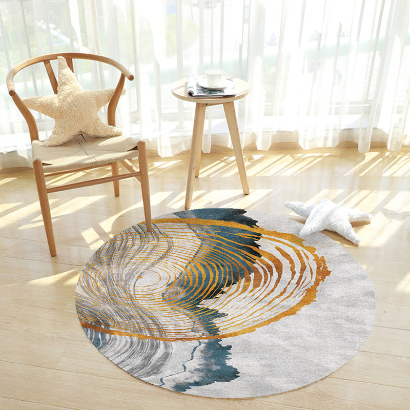Avtoit | Contemporary watercolour patterned rug with twist stripes Multi-colour polyester rug Non-slip backing Washable Pet-friendly rug for bedroom