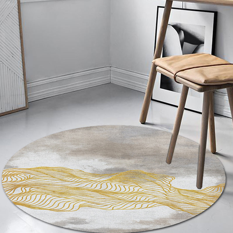 Avtoit | Contemporary watercolour patterned rug with twist stripes Multi-colour polyester rug Non-slip backing Washable Pet-friendly rug for bedroom