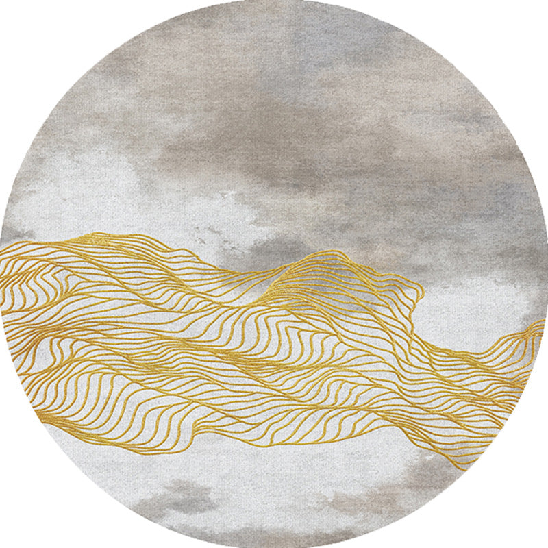 Avtoit | Contemporary watercolour patterned rug with twist stripes Multi-colour polyester rug Non-slip backing Washable Pet-friendly rug for bedroom