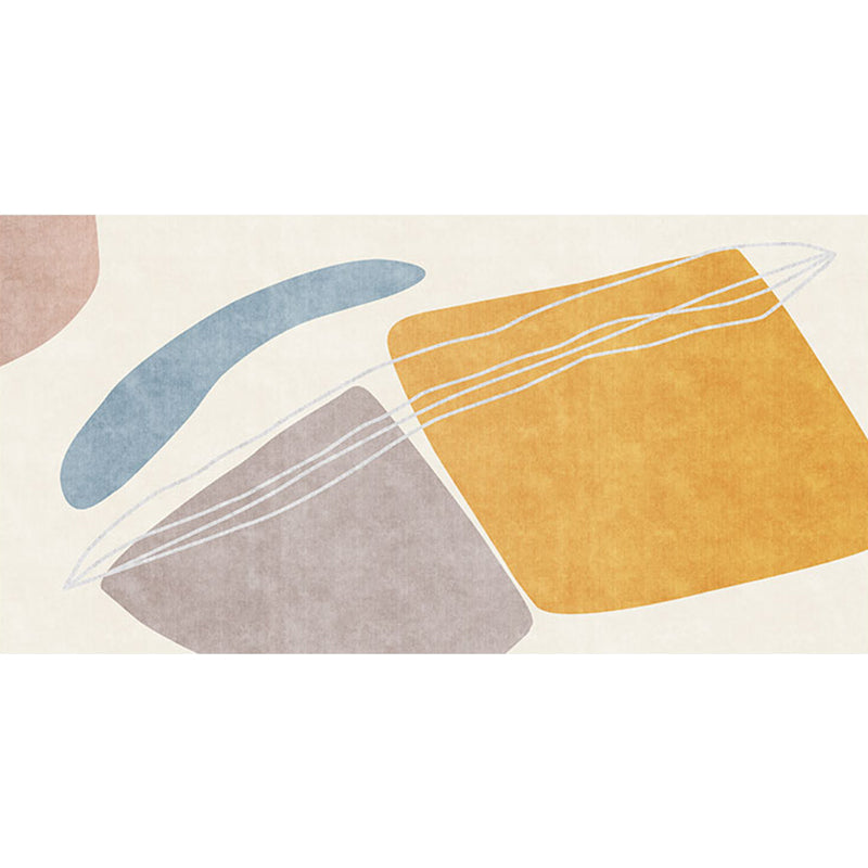 Avtoit | Unique yellow modernist rug Polyester abstract rug washable pet-friendly non-slip rug for the living room
