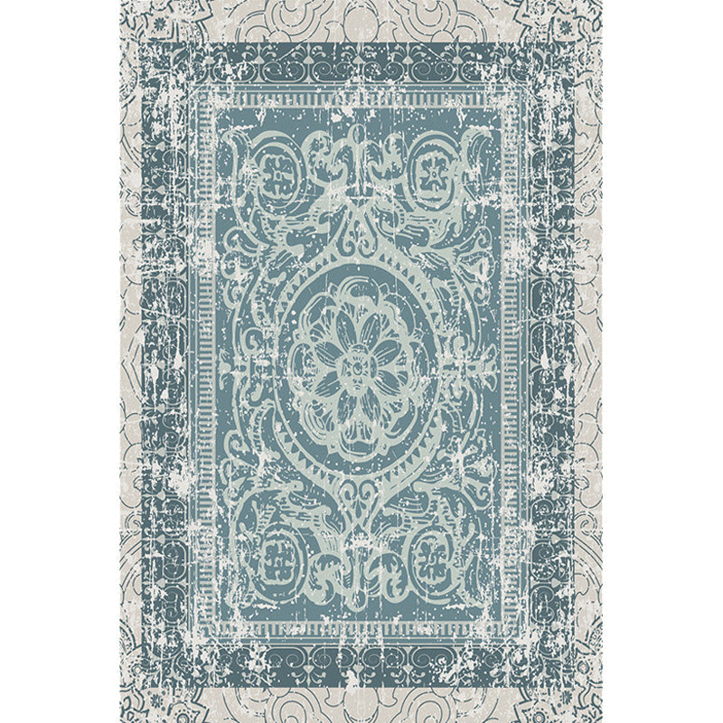 Avtoit | Green Moroccan Carpet Polyester Medallion Pattern Carpet pet friendly washable anti-slip backing Carpet for decoration