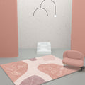 Avtoit | Modernist Abstract Rug Pink Polyester Rug Non-Slip Back Washable Pet-Friendly Rug for Home